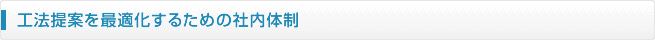 工法提案を最適化するための社内体制